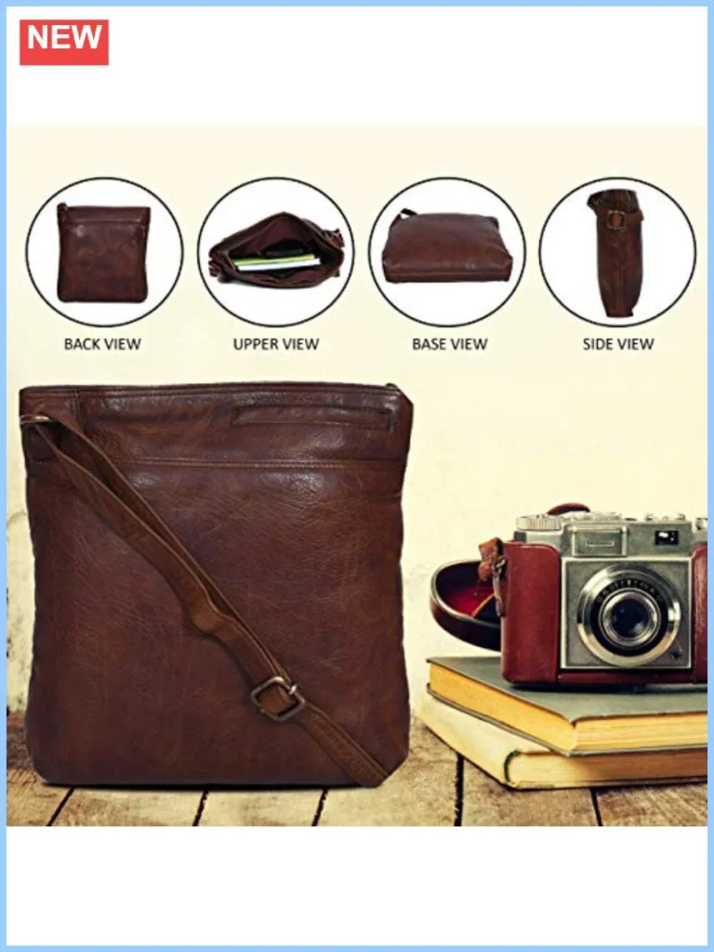 Handmade Leather Crossbody Bag with Detachable Holster